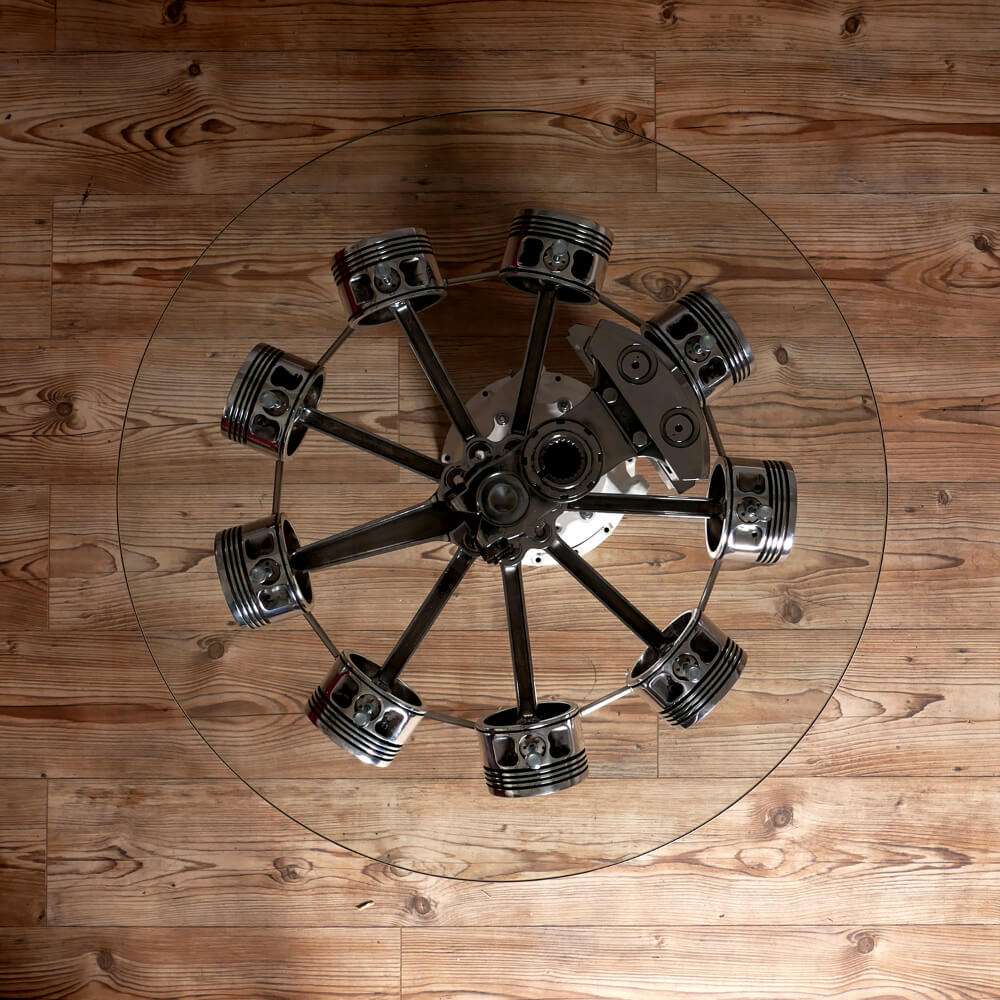 Couchtisch “ASTRO” – Kurbelwelle aus Sternmotor